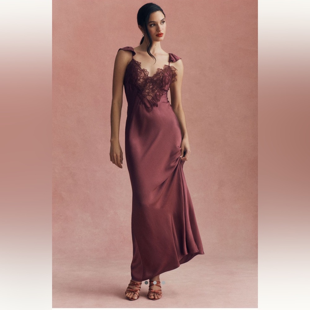 Anthropologie Bardot Ivy Lace Column Maxi Dress